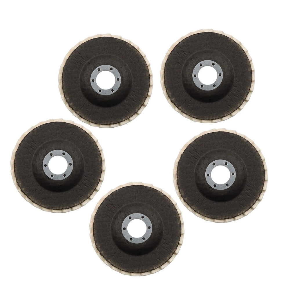 5 Pack Felt Flap Disc Abrasives for Automotive Use (4-1/2" × 7/8")