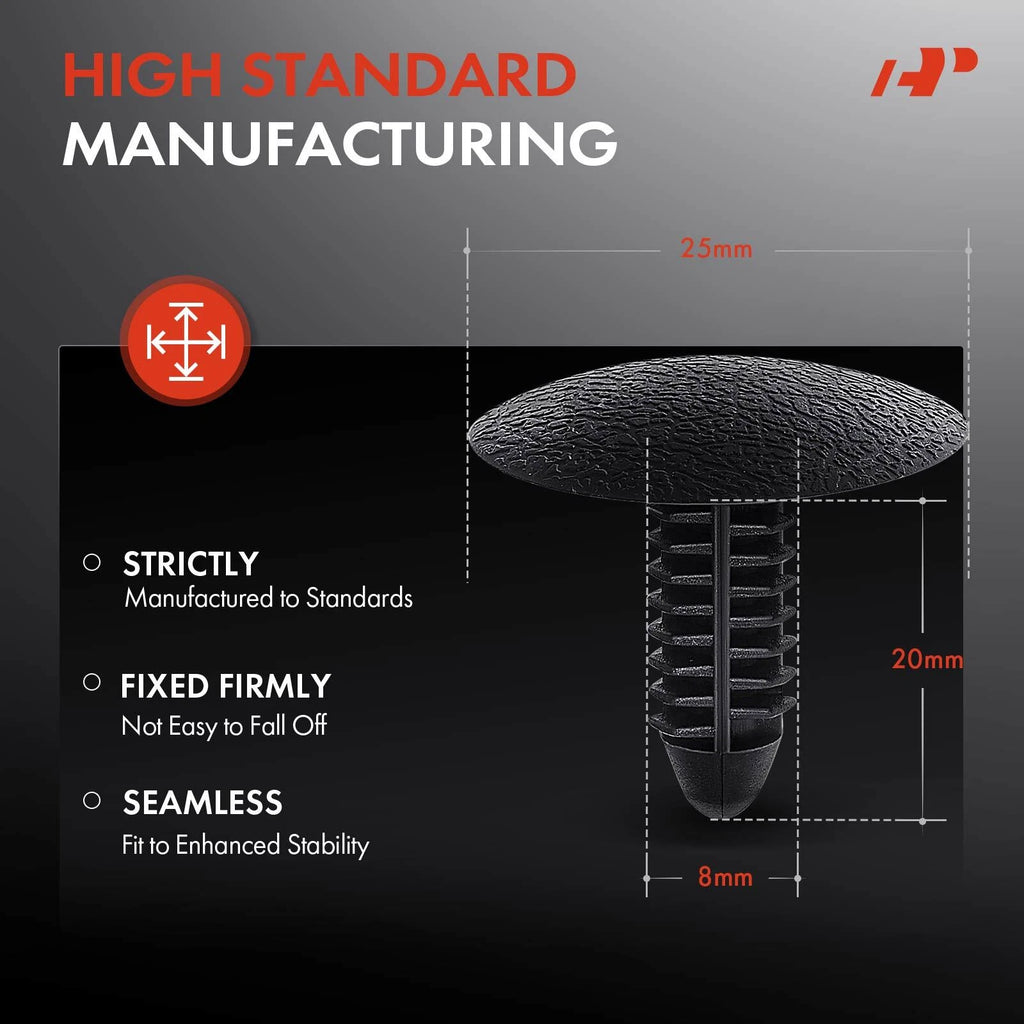 8mm Hood Insulation Retainer Clips for Chevy (30-Pack, 2010-2019)
