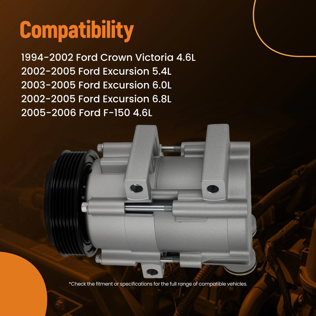 A/C Compressor for Ford F150 F250 F350 Crown Vic Mustang (1994–2007)