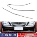 3PCS Chrome Bumper Molding Trim for Mercedes S400 S500 S600 S63 AMG (2010–2013)