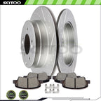 Set of 2 Rear Brake Rotors and Ceramic Pads for Hyundai Sonata Azera, Kia Optima (2011–2016)
