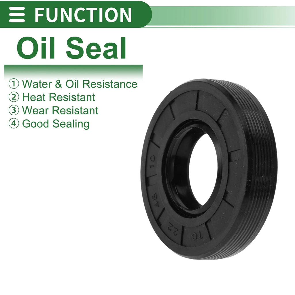 Oil Seal   22x48x10mm NBR Rubber Black