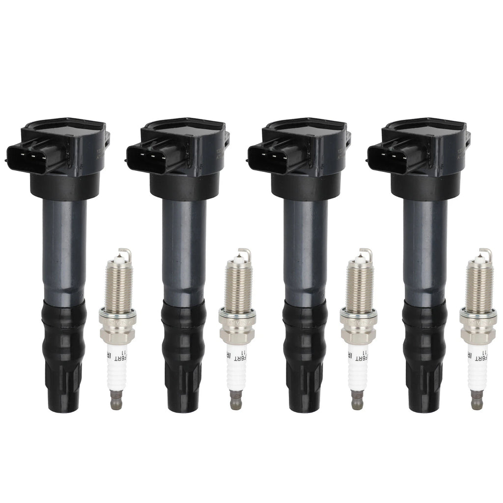 Set of 4 Ignition Coils and Spark Plugs for Mitsubishi Eclipse (2006–2012)