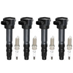 Set of 4 Ignition Coils and Spark Plugs for Mitsubishi Eclipse (2006–2012)