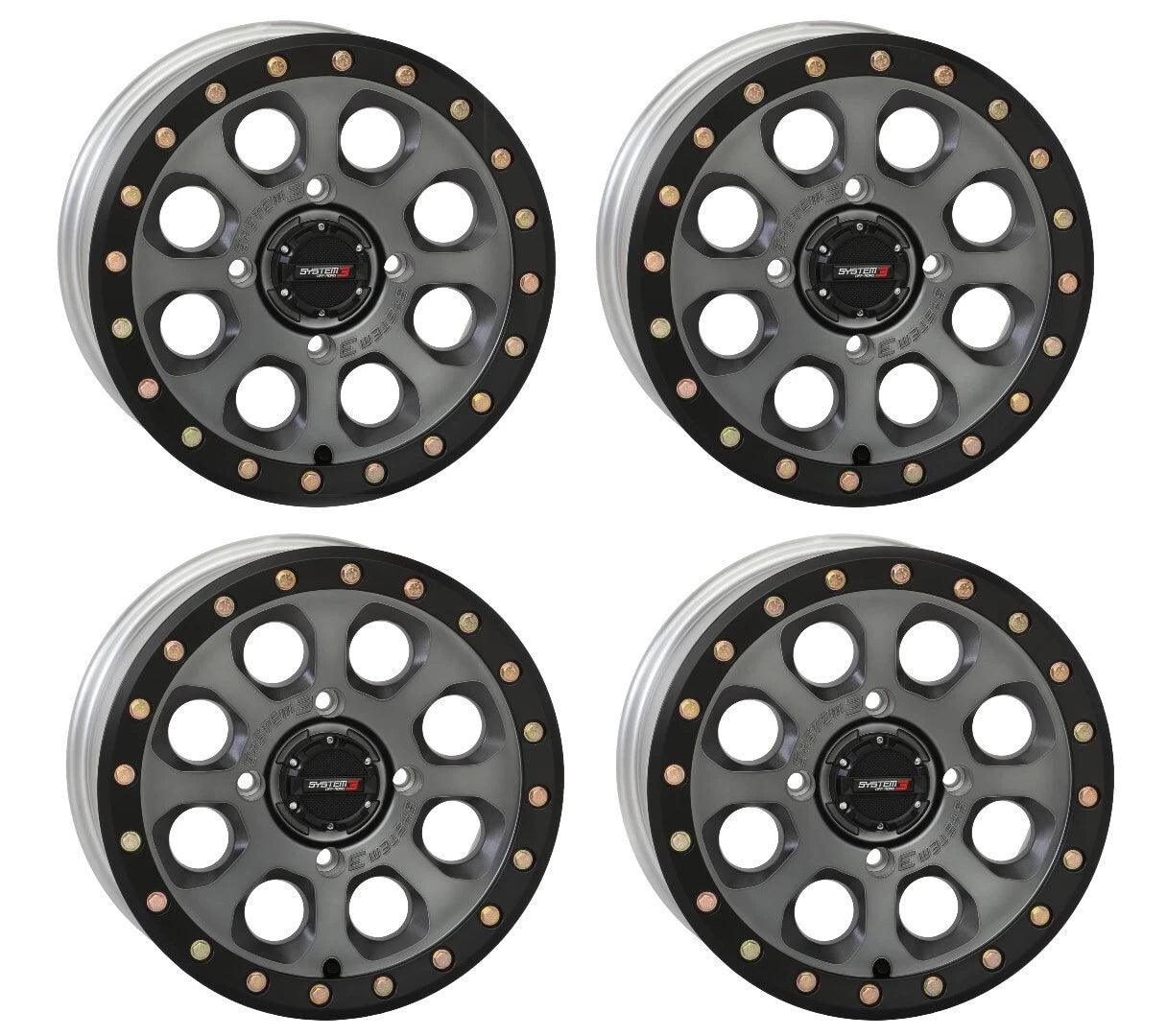 Set of 4 Beadlock Wheels Rims 14x7 4+3 4/137 for Can-Am Maverick X3 (2017–2023)