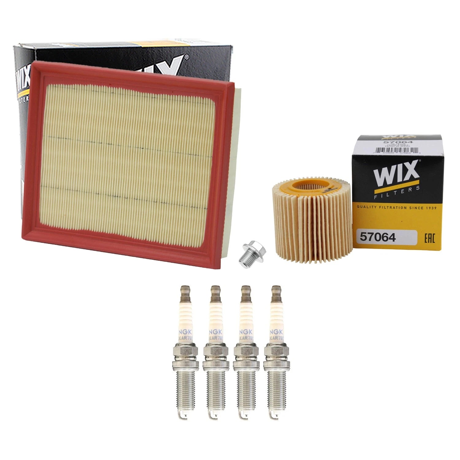 Wix Engine Air Oil Filters & NGK Spark Plugs Kit for CT200h Prius (2011–2017)