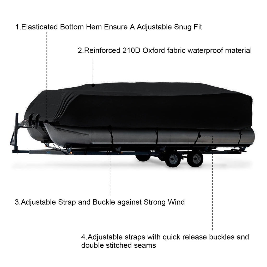 Waterproof Heavy Duty Boat Cover for Pontoon (21-24ft)
