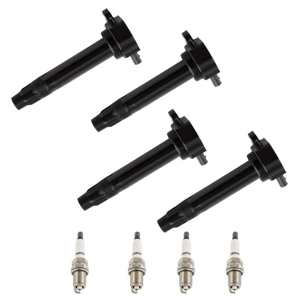 Set of 4 Ignition Coil Pack and Iridium Spark Plugs for Jeep Patriot (2007–2017)