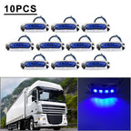 10x Blue LED Side Clearance Marker Light for Car Truck Trailer Pickup (12V 24V)