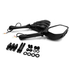 Black LED Skull Rearview Mirrors for Harley Honda Suzuki Kawasaki (All Years)