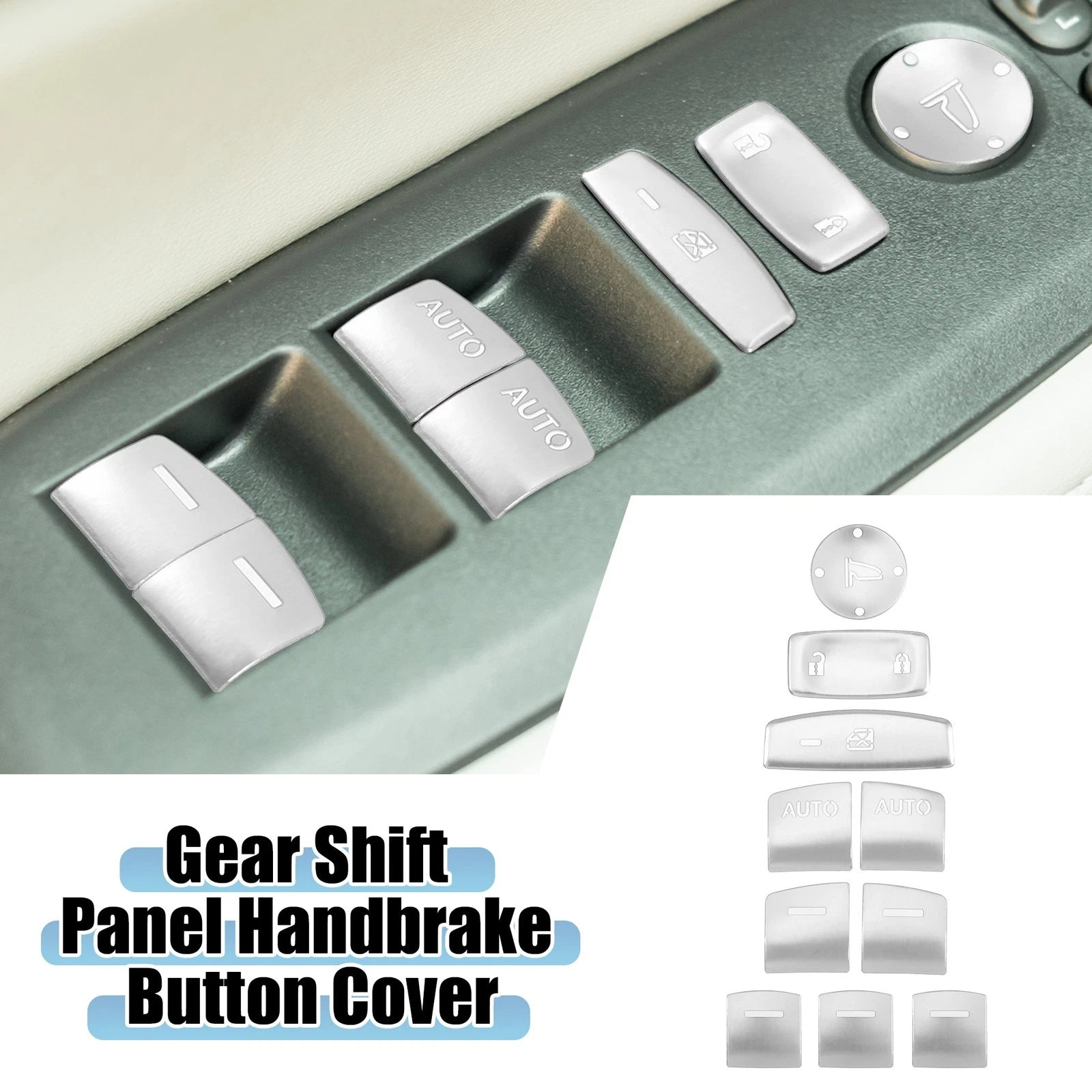 10pcs Window Switch Button Cover for Honda Accord (2018–2023) Silver Tone
