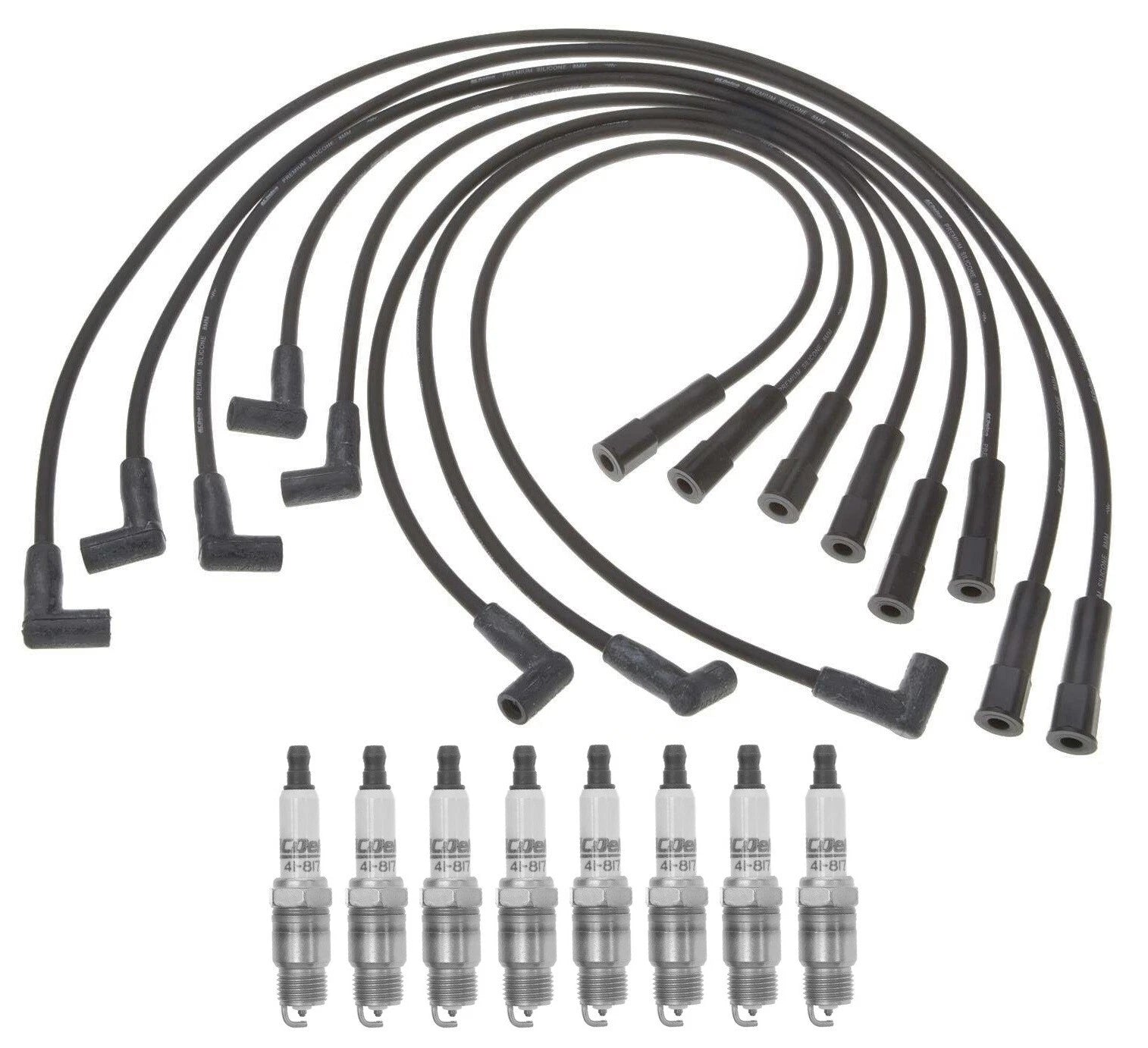 Pro Ignition Wire Set & 8 ACDelco .045" Platinum Spark Plugs for L10 C15 V8