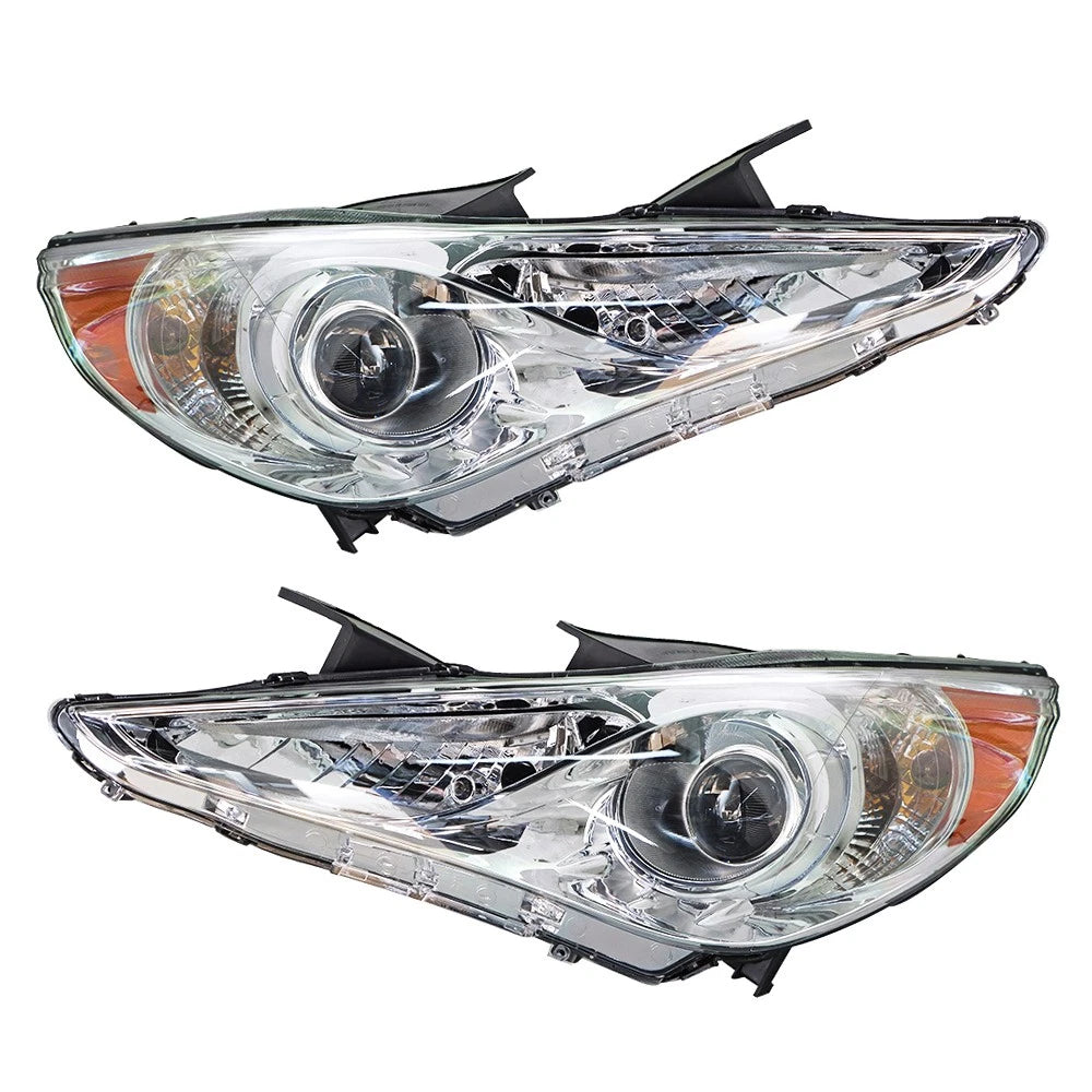 Halogen Headlight Set for Hyundai Sonata (2011–2014) Right + Left Assembly