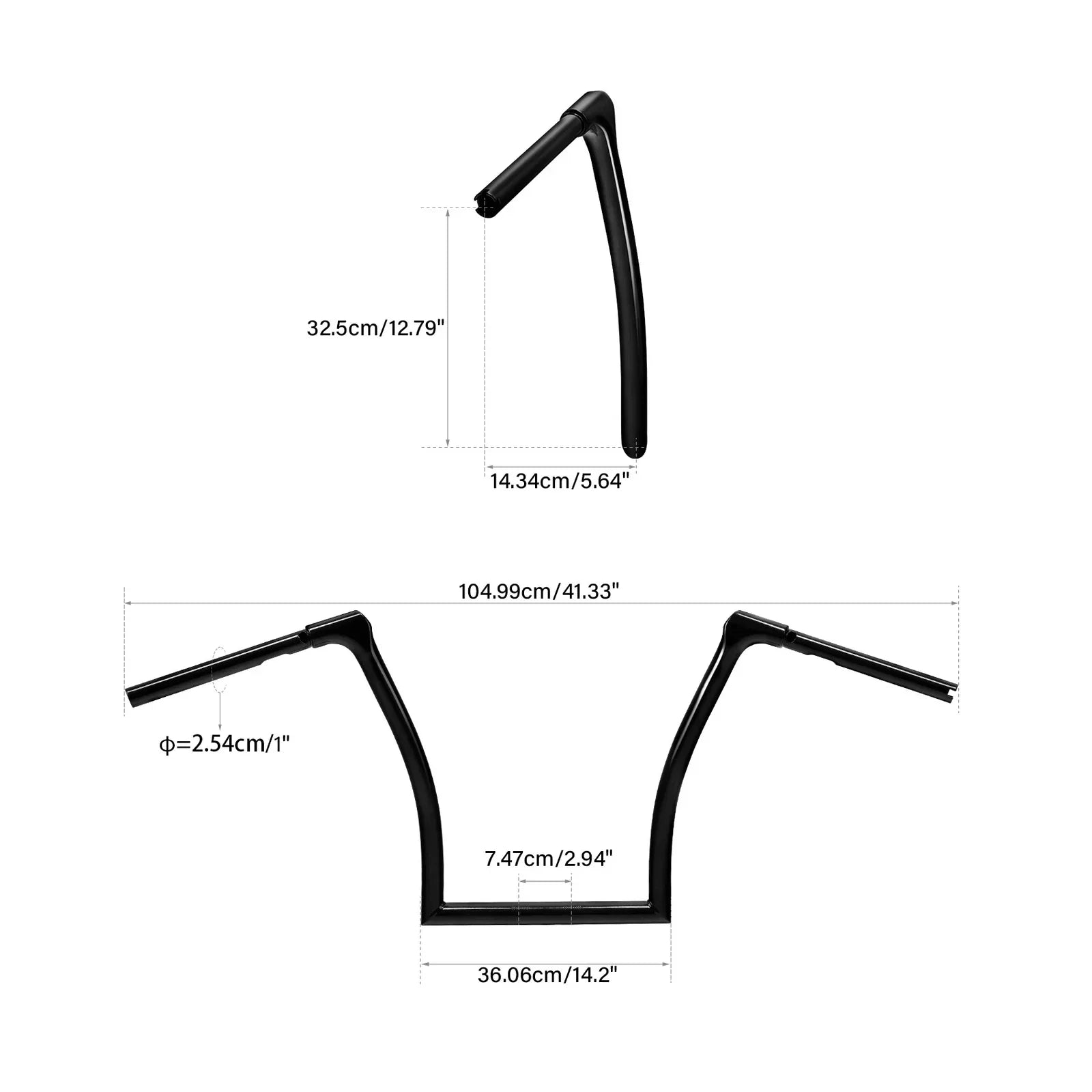 Black 13" Fused Bar 1.25" Handlebar for Harley Road Glide (2015-2024)