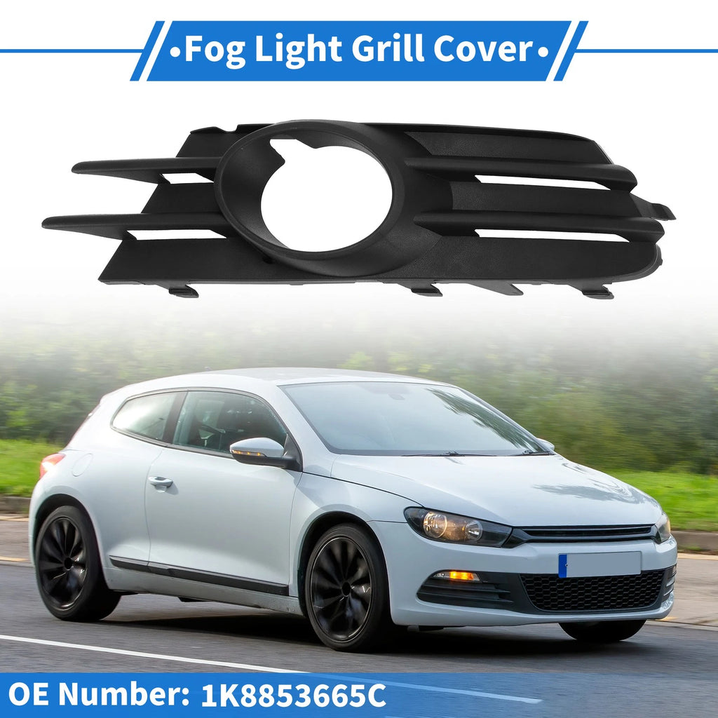 1 Pc Fog Light Grill for Volkswagen Scirocco (2009–2017) No. 1K8853665C Black