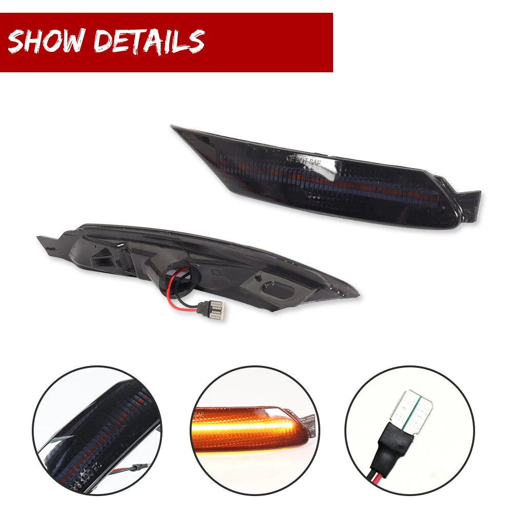 2X Smoked Amber LED Front Side Marker Lights for Mazda RX-8 (2004–2008)
