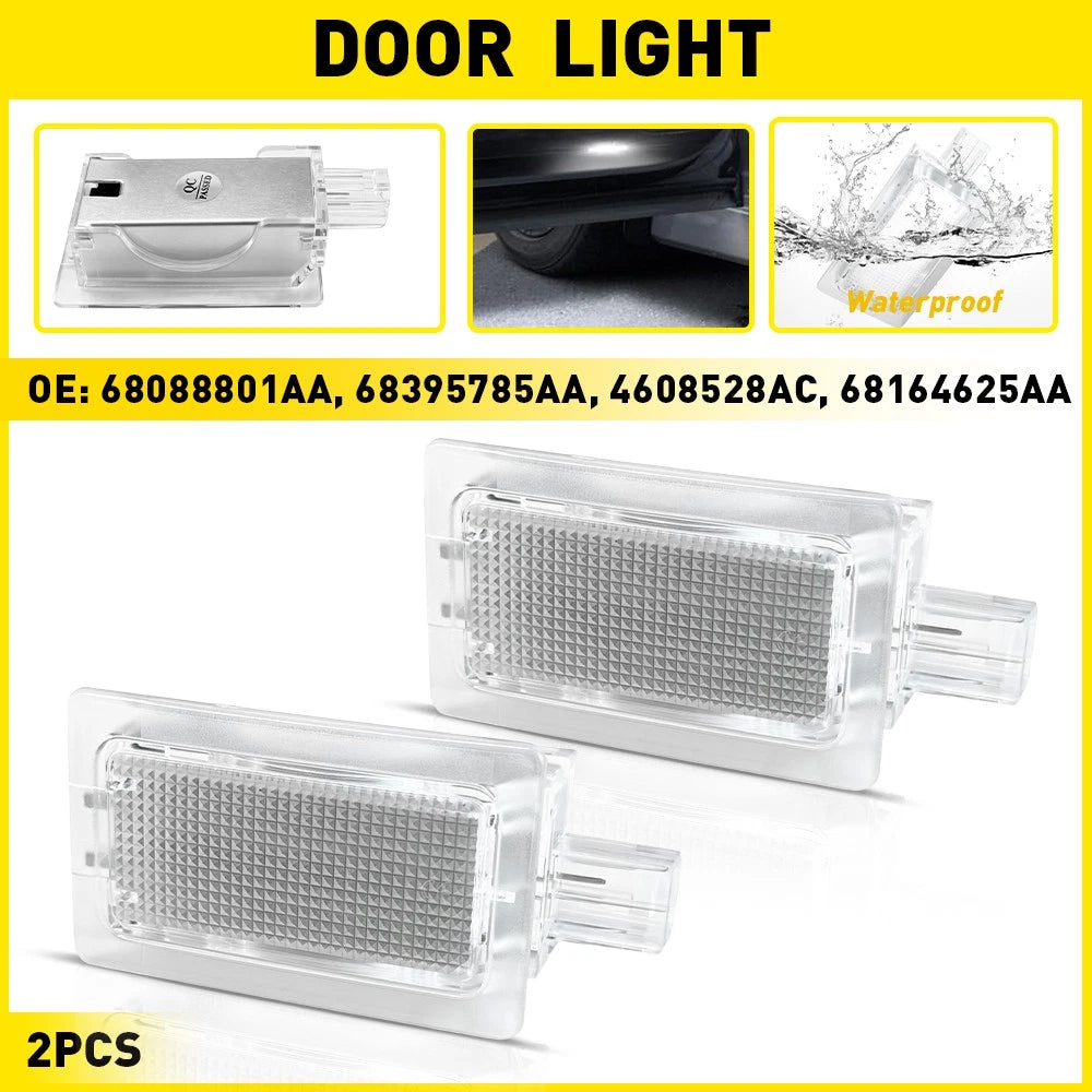 2X White LED Door Footwell Lights for Dodge Magnum Challenger Chrysler 300 (2005–2010)