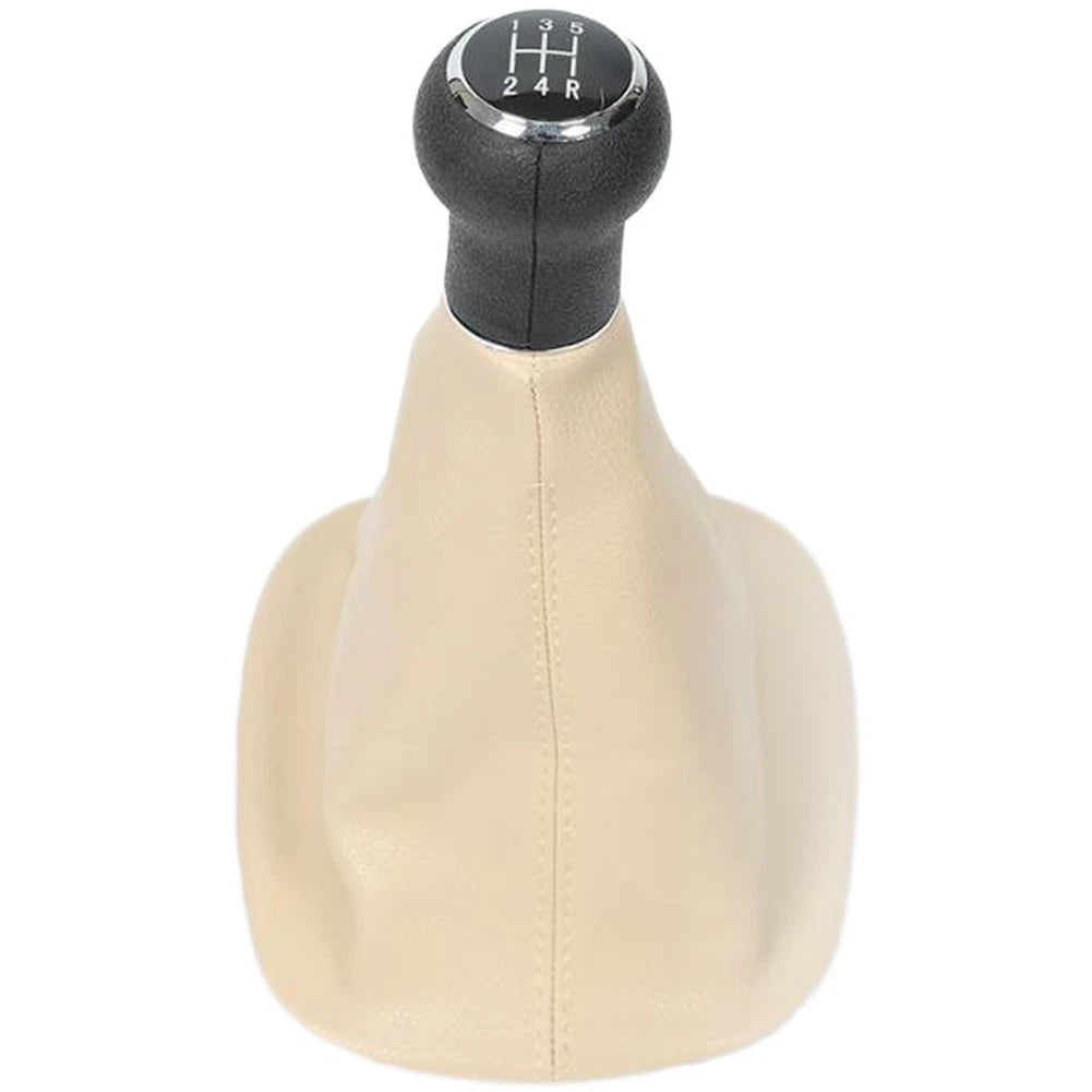 Beige Leather Shift Knob with Dust Cover for Volkswagen Passat B5 (1997–2005)