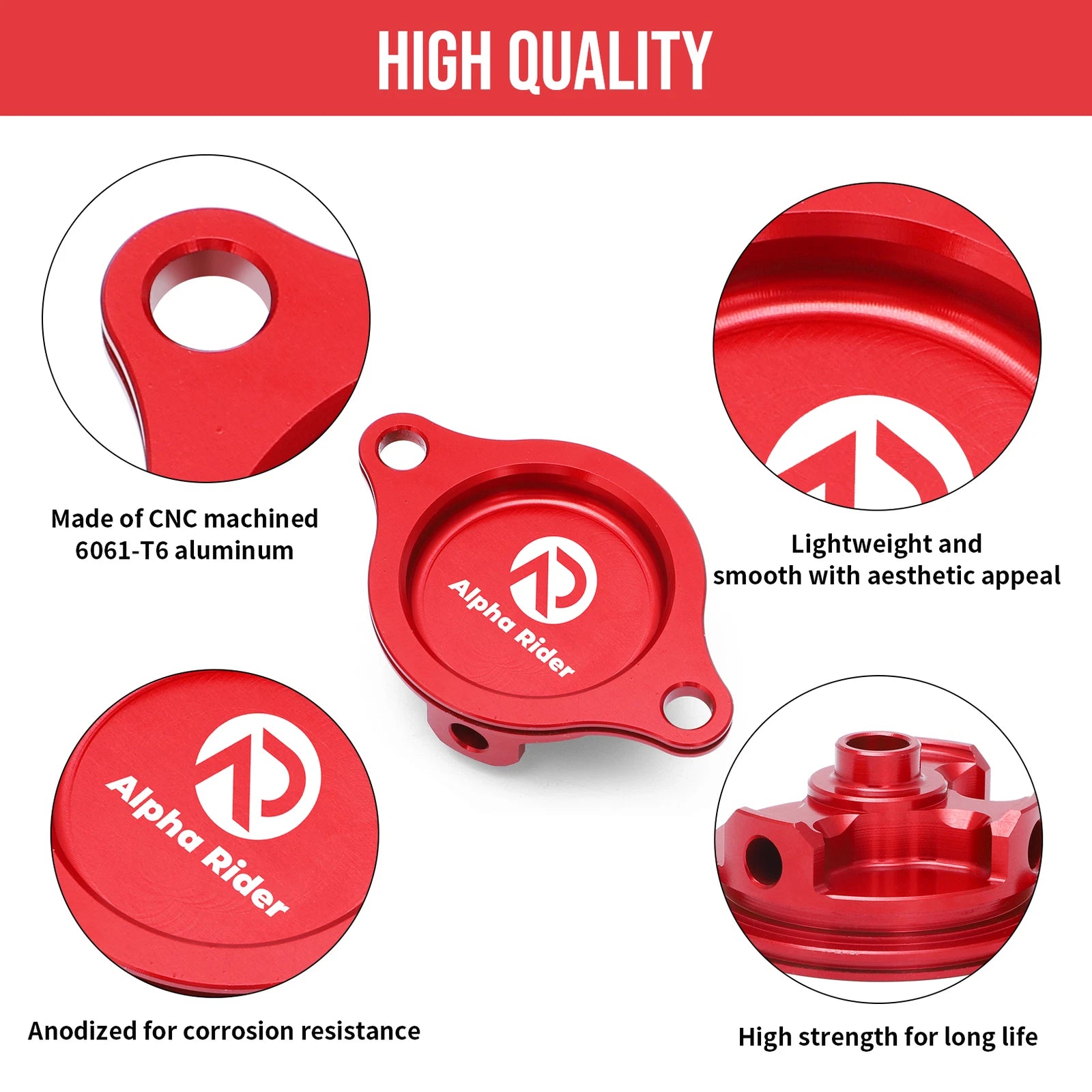 Engine Oil Filter Cover Cap for Honda TRX450ER TRX450R (2006–2014) CRF450R CRF450X