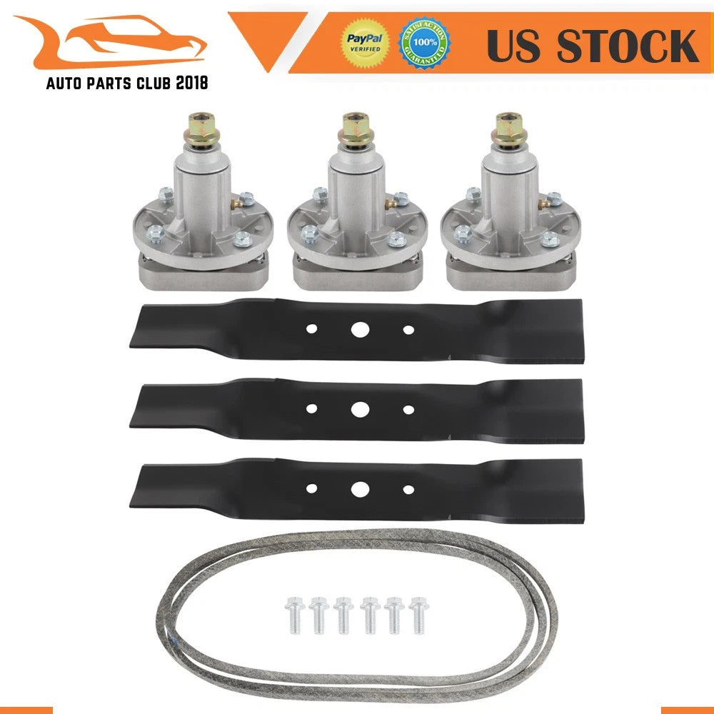Deck Spindle Blade Belt Kit for John Deere L120 L130 (2003–2005) 10437 GY20050 GY20785