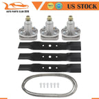 Deck Spindle Blade Belt Kit for John Deere L120 L130 (2003–2005) 10437 GY20050 GY20785