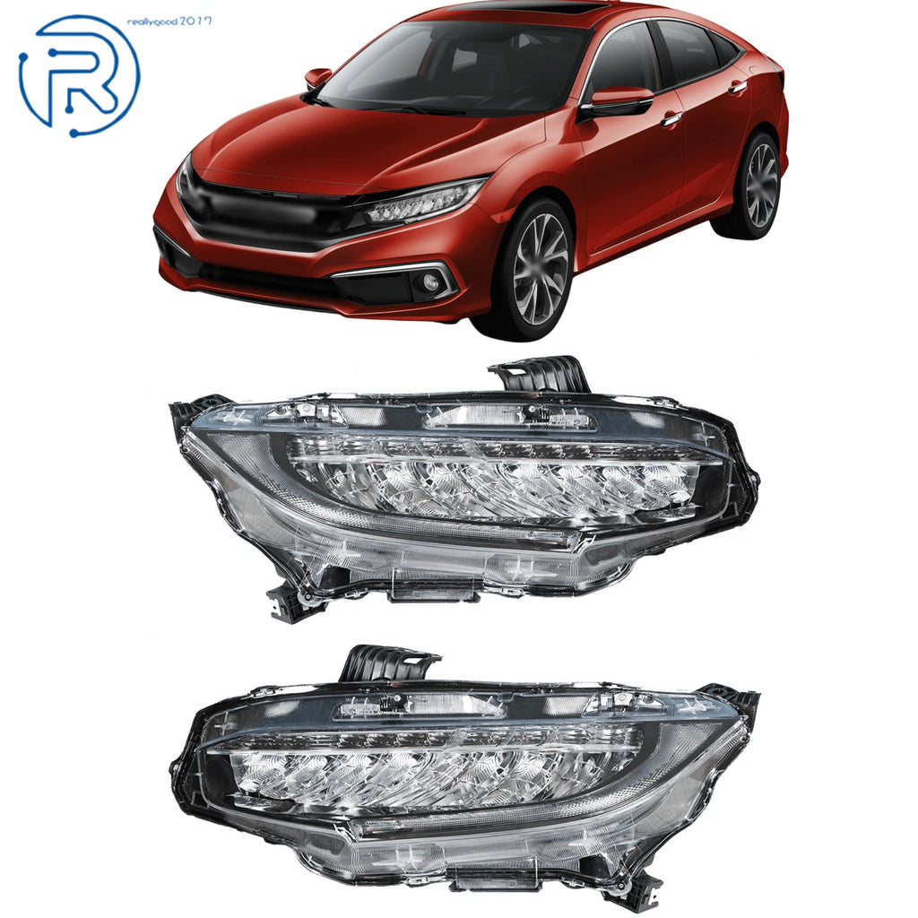 Full LED Headlights Assembly for Honda Civic (2016–2019) Chrome
