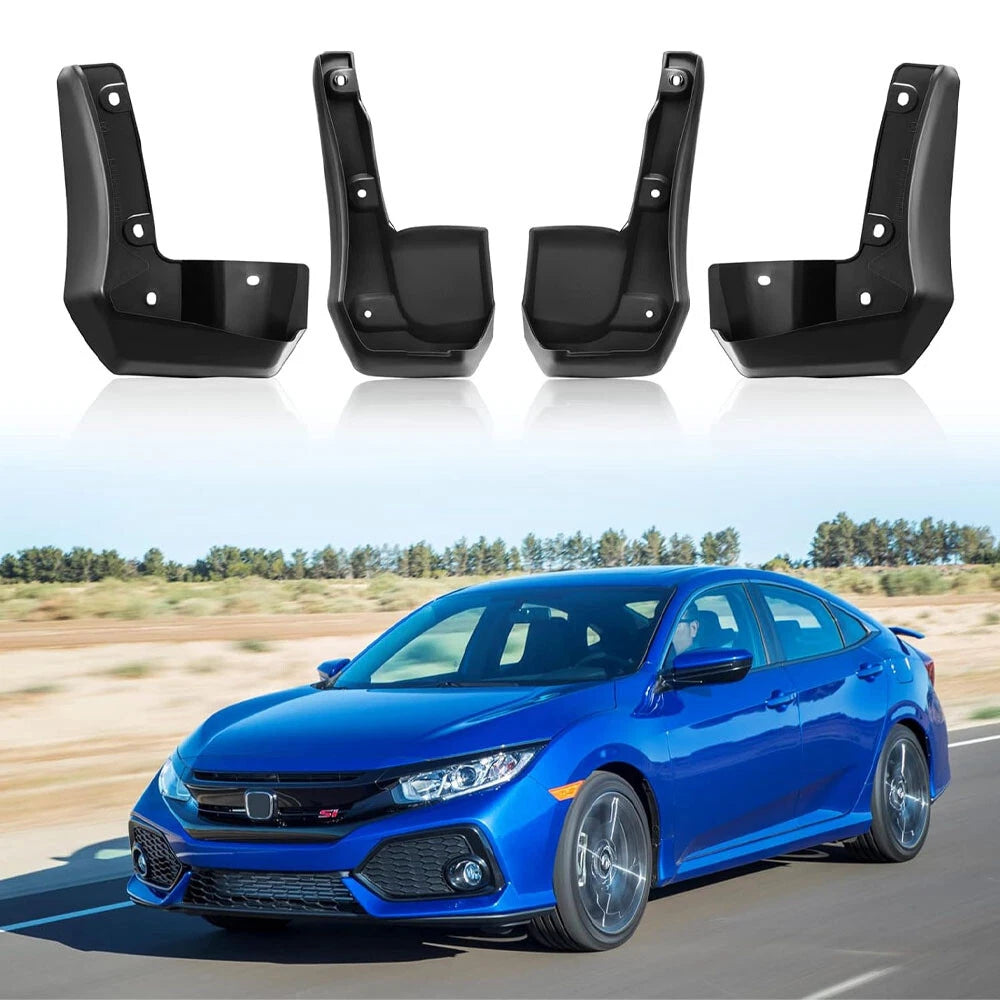 Mud Flaps Splash Guards for Honda Civic (2016-2019) 4-Door Front & Rear
