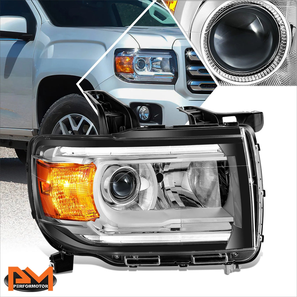 Right Side Chrome Amber LED DRL Projector Headlight for GMC Canyon (2015–2022)