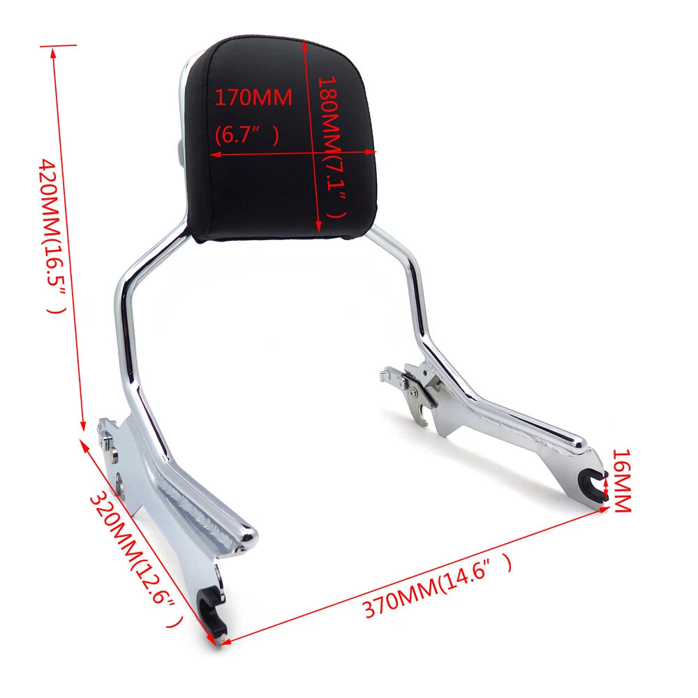 Sissy Bar Backrest for Harley Fat Boy (2018–2020) Chrome Standard