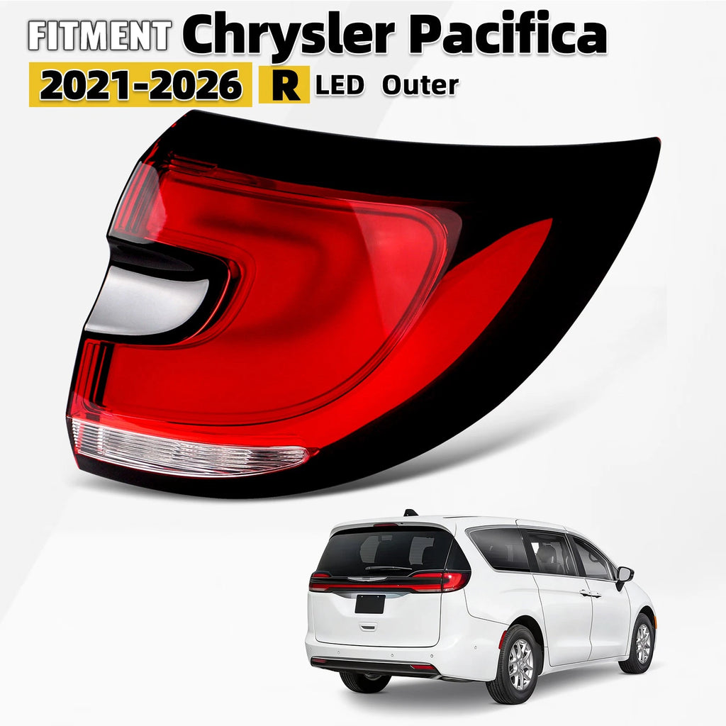 Outer LED Tail Light Right Passenger Side Chrome for Chrysler Pacifica (2021–2026)