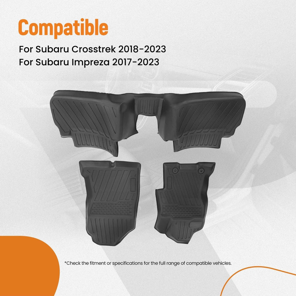 3Pcs TPE Anti-Slip Carpet Floor Mat Liner for Subaru Crosstrek/Impreza (2017–2023)