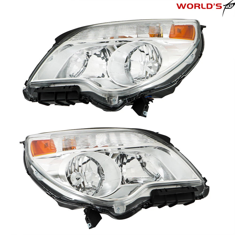 Set of 2 Halogen Headlights for Chevy Equinox (2010–2015) Chrome