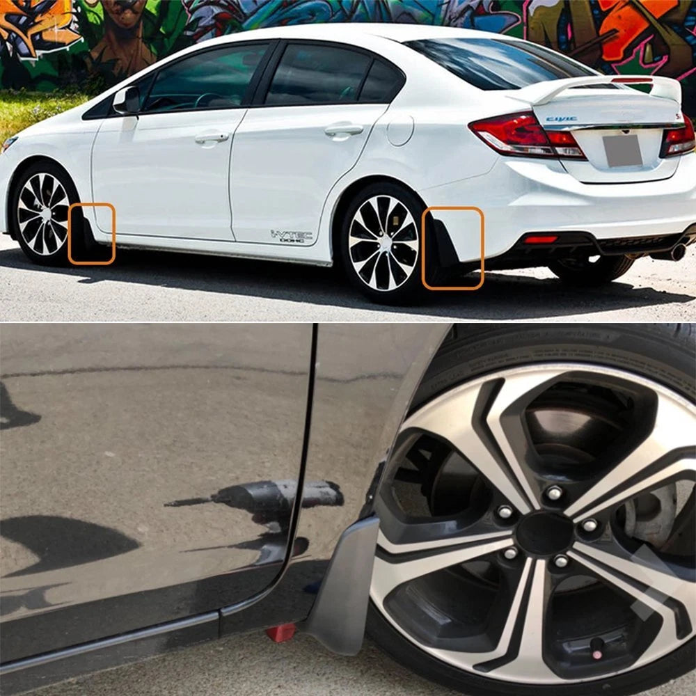 Set of 4 Splash Guards Mud Flaps for Honda Civic (2012–2015) Sedan