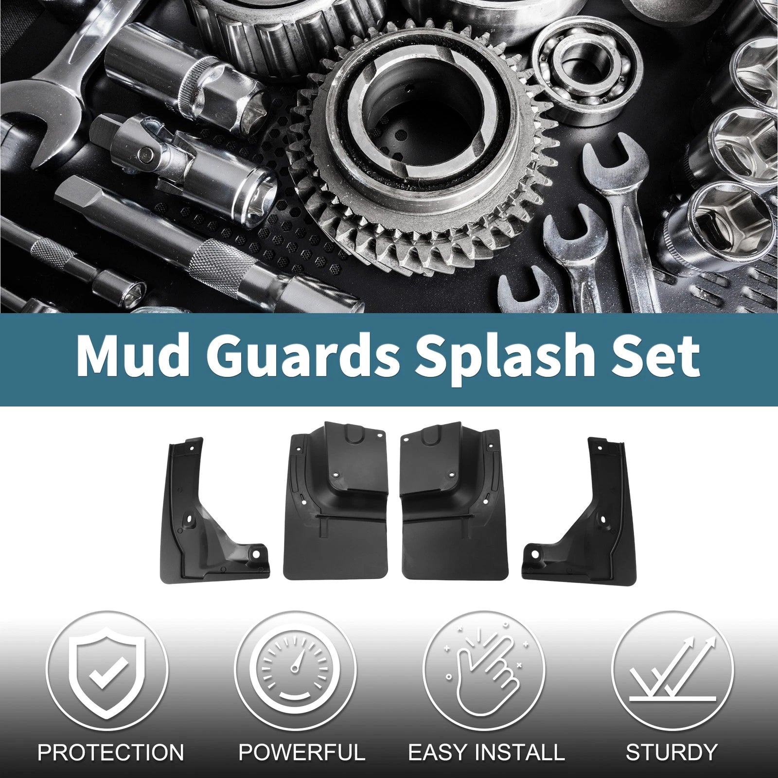 Set of 4 Mud Flaps Splash Guards for Toyota Hiace (2005–2011)