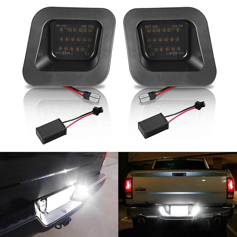 LED License Plate Light Assembly for Dodge Ram 1500 2500 3500 (2003–2018)