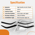Window Deflectors Set of 4 for Honda Civic Sedan (1992–1995) Black Adhesive