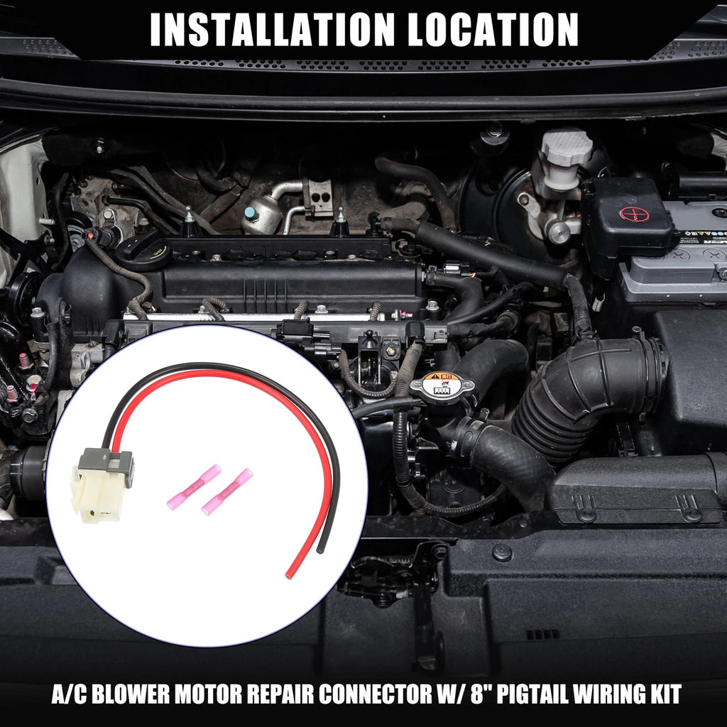 Blower Motor Connector Wire Harness with 2 Terminals for Kia Forte 