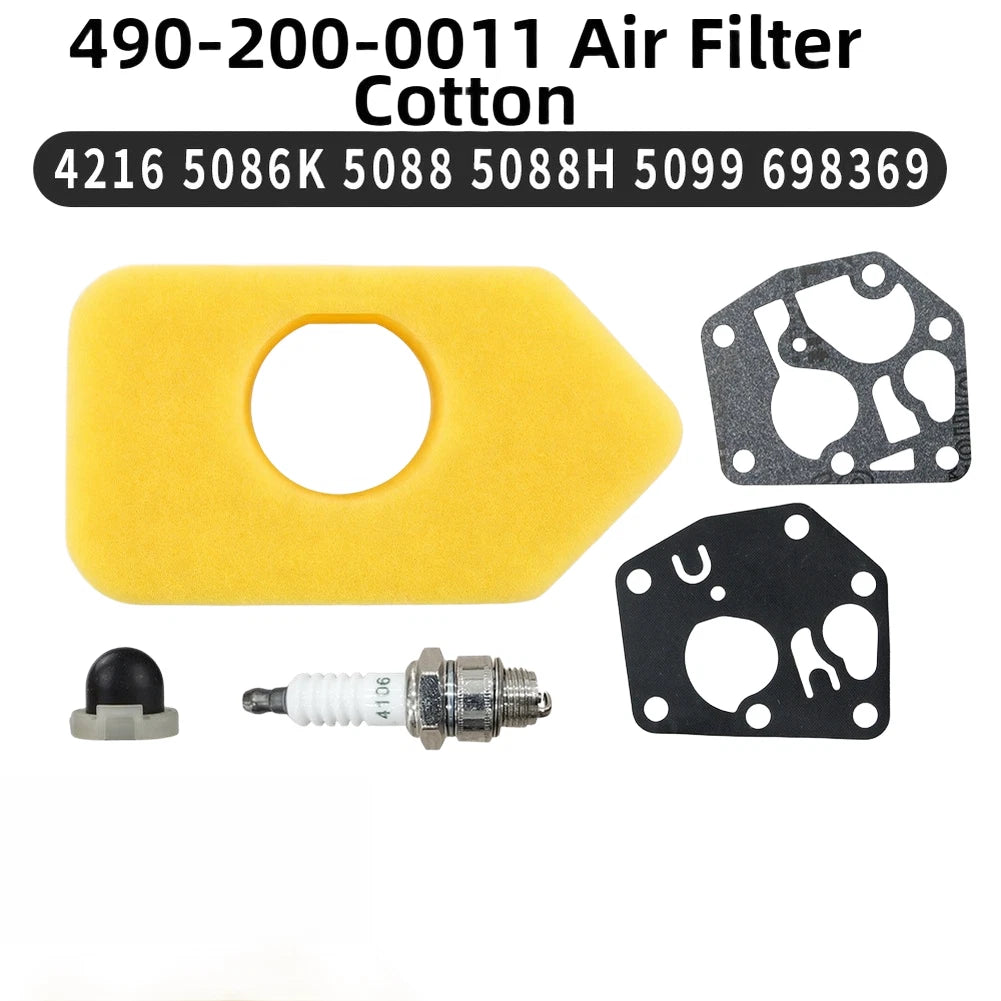 Set of 4 Air Filter Kits for Lawn Mower & Chainsaw (490 200 0011)