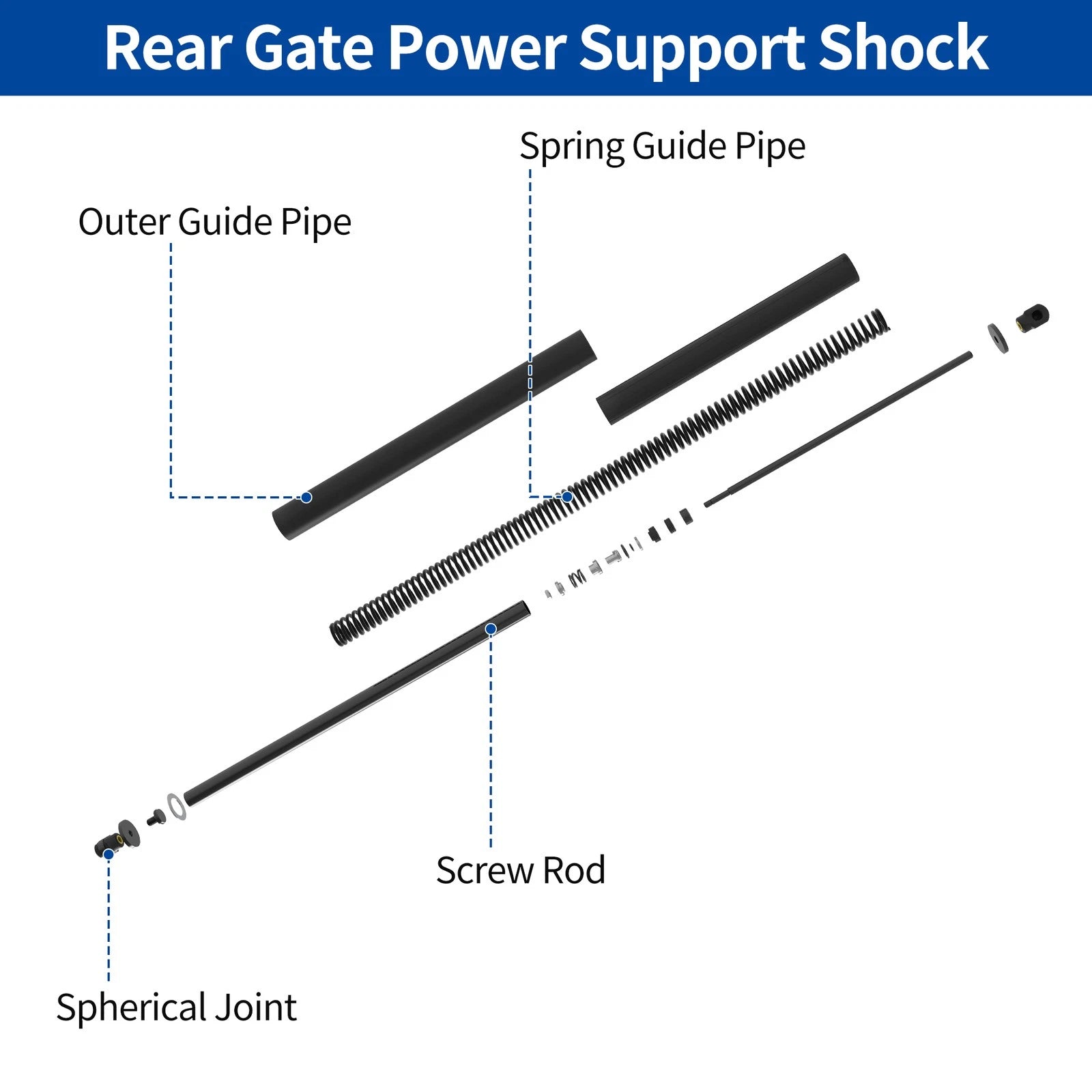 Right Tailgate Power Lift Support for Ford Mondeo (2015–2020) RH No.DS73N402A74AC