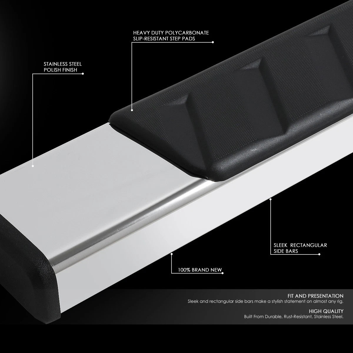 5" OD Chrome Running Board Step Bar for Dodge Ram (2009–2022)