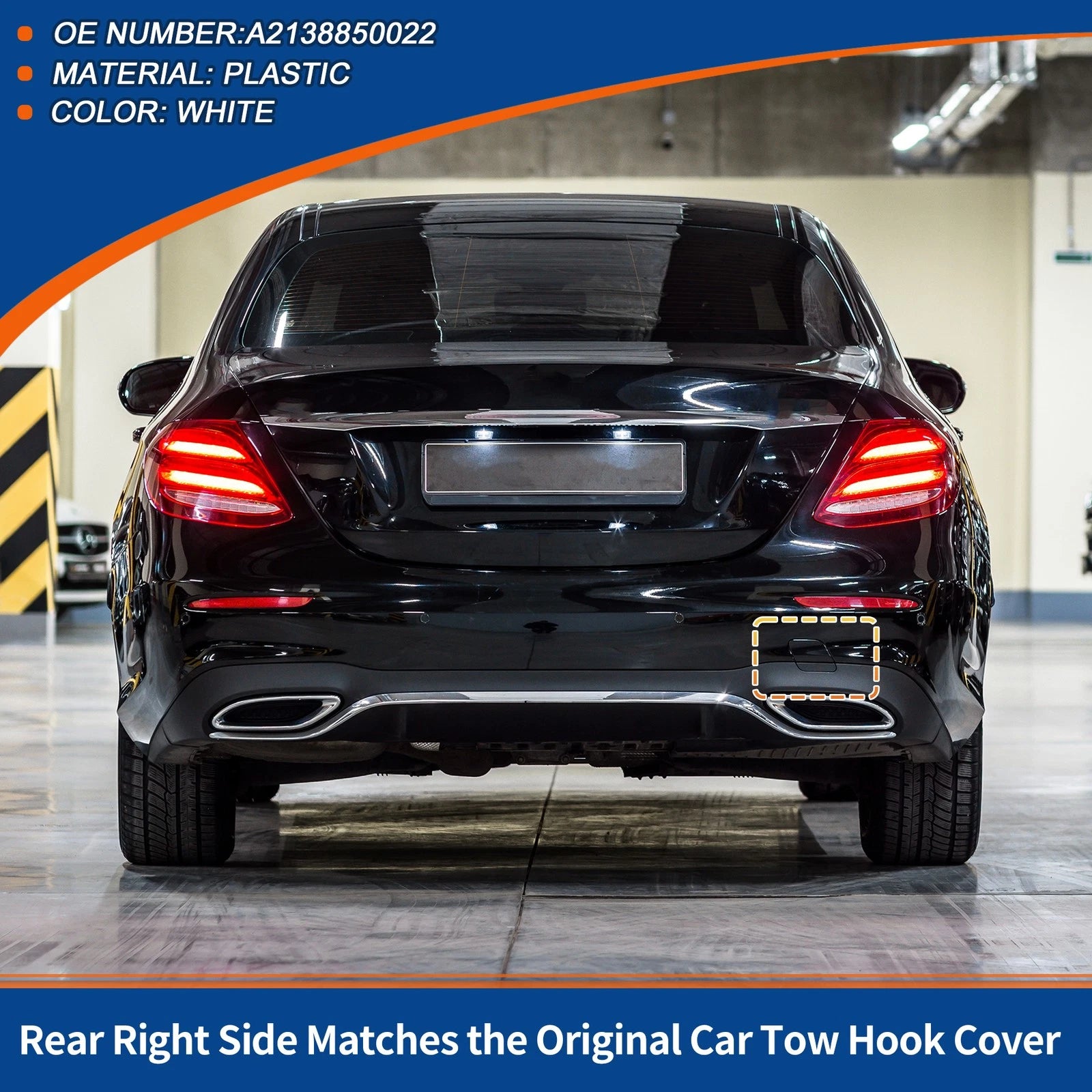 Tow Hook Cover for Mercedes-Benz E W213 (2017–2023) No.A2138850022 White