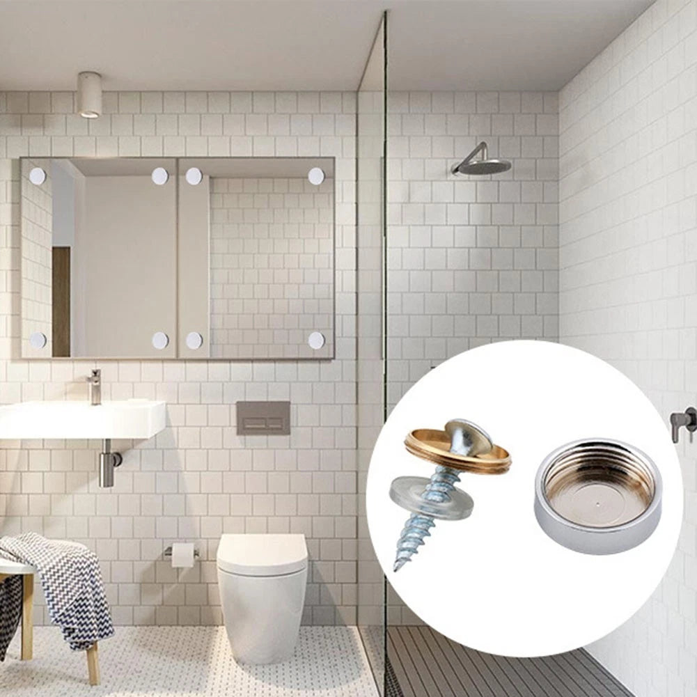 Stainless Steel Screw Cap Set of 12 for Mirror Installation