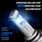 2X NOVSIGHT 9006 HB4 LED Headlight Bulbs for