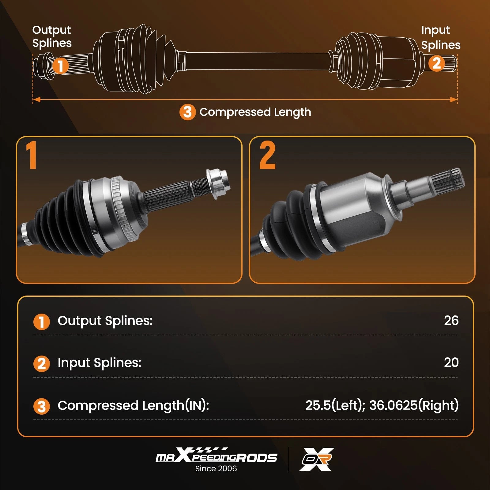 Front CV Axle Shafts Sway Bar Link Set for Toyota Corolla (2009–2018)
