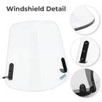 Scooter Windshield Windscreen for Yamaha Zuma 125 (2009–2021)