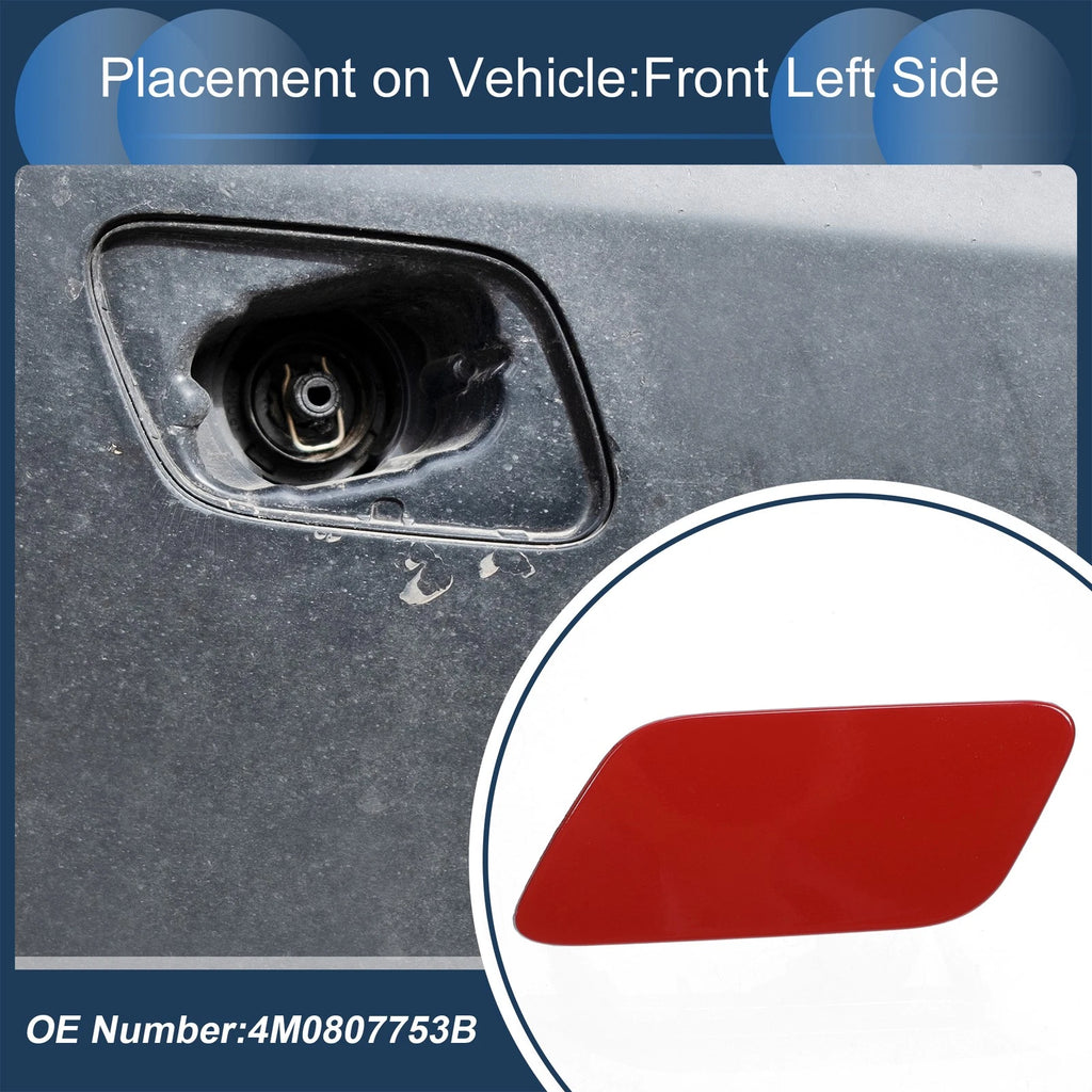 Front Left Washer Nozzle Cover Cap for Audi Q7 (2017–2019) Red
