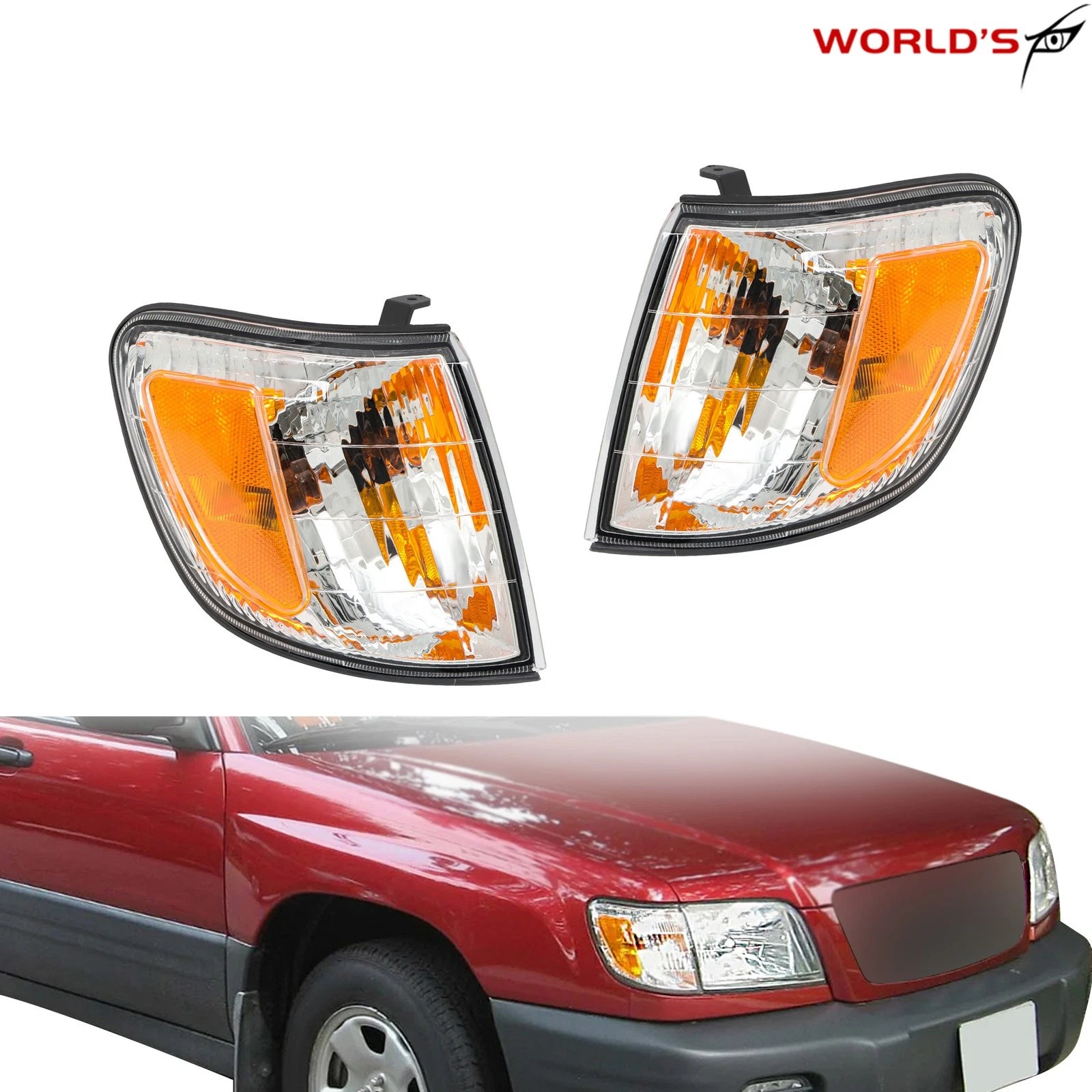Set of 2 Corner Lights for Subaru Forester (2001–2002) Front Turn Signal