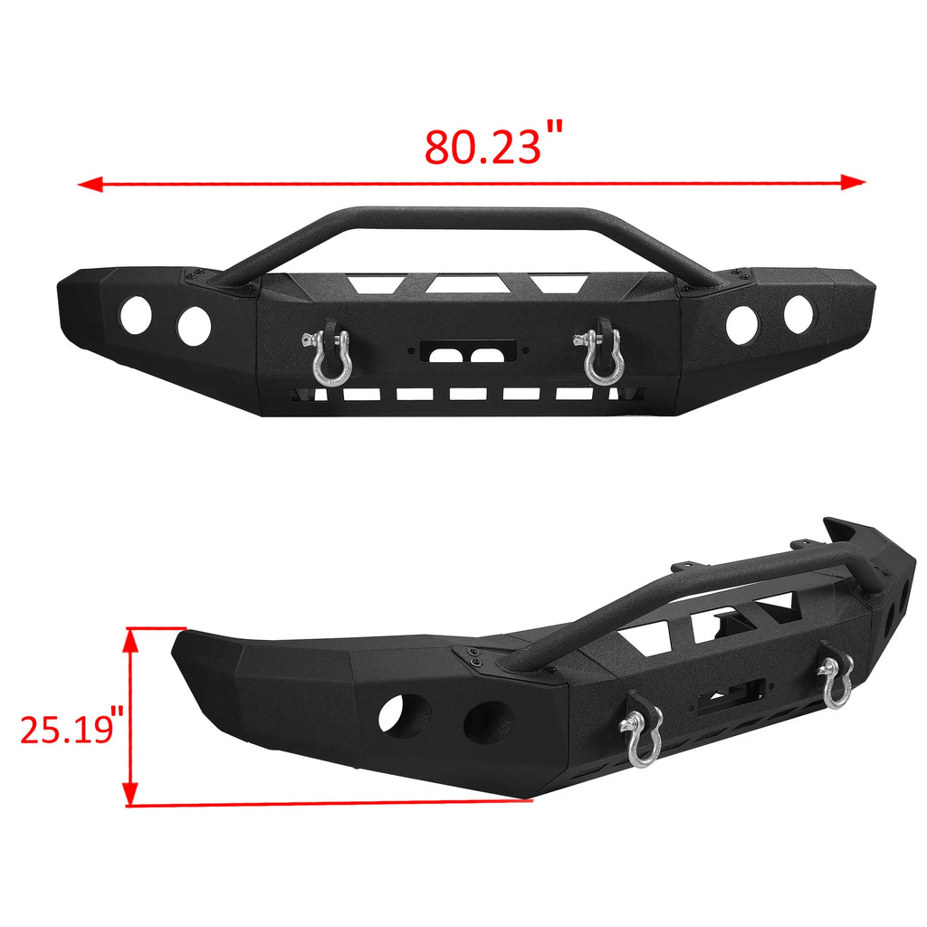Off-Road Steel Front Bumper with Winch Plate & D-Rings for Toyota Tundra (2014–2021)
