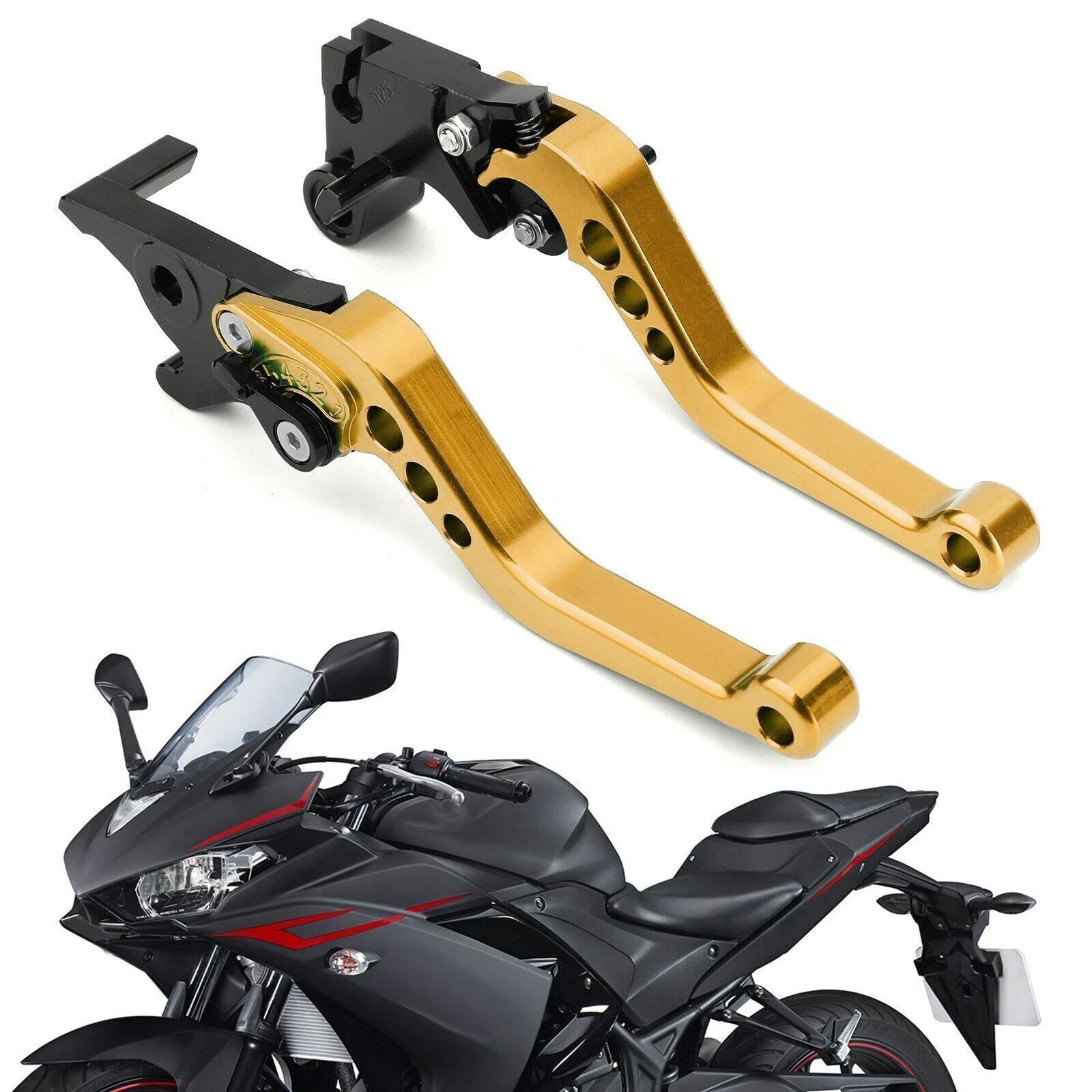 Brake Clutch Levers for Yamaha YZF R3 R25 MT 25 (2015–2017) Gold T9