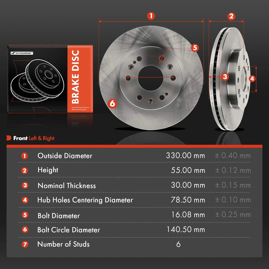 Set of 4 Disc Brake Rotors for Chevy Suburban GMC Sierra (2015–2019)